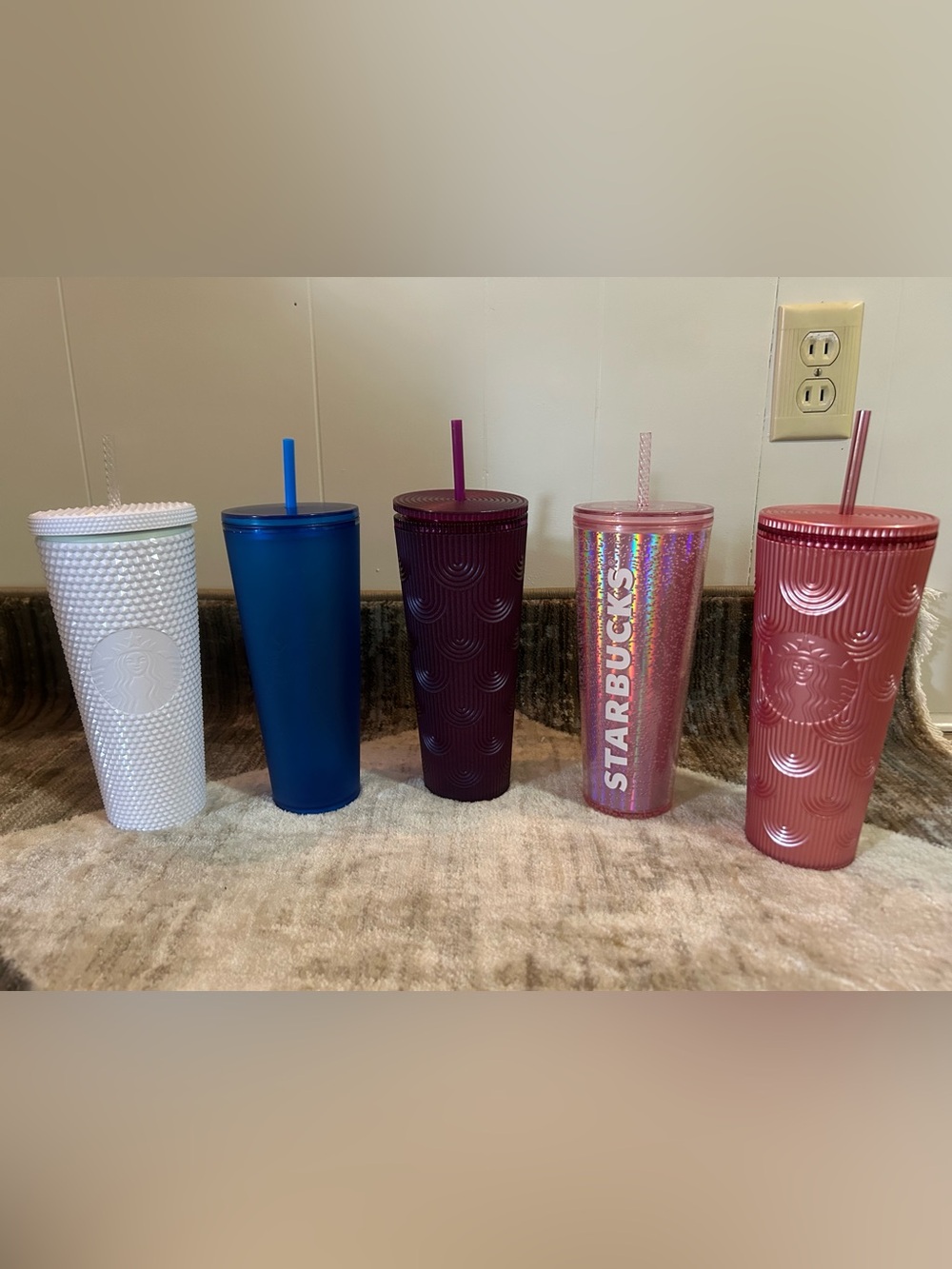 Starbucks Multi-Color Cold Cup Set - White, Blue, Purple, Pink, Rose Gold